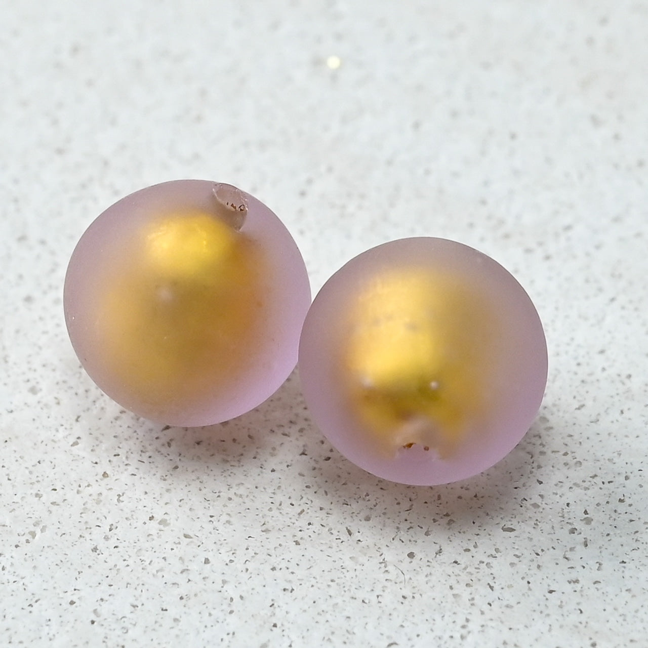 ベネチアンガラスビーズ 10㎜ アレキサンドライト色 くもりガラス