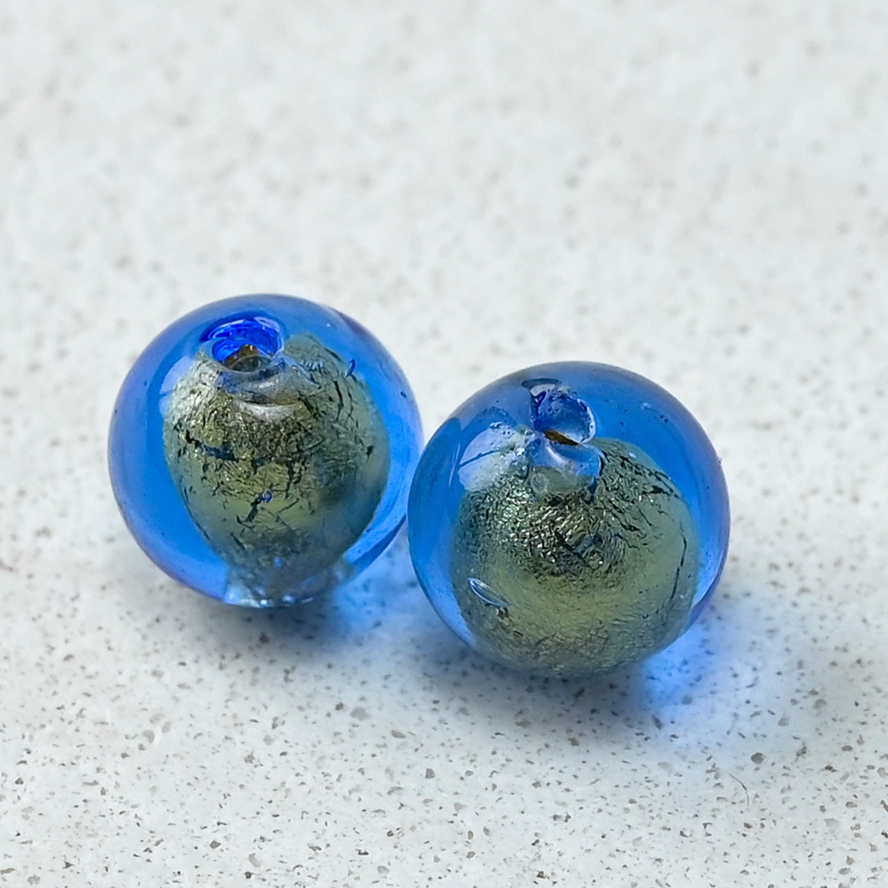 ベネチアンガラスビーズ 8㎜ サファイア色