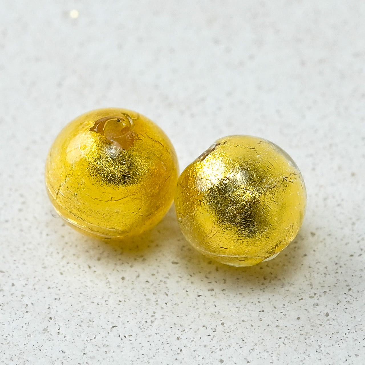 ベネチアンガラスビーズ 12 ㎜ ゴールドフォイル