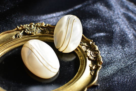 大ぶりクリップ式 イヤリング ヴィンテージアクセサリー オシャレ 送料無料