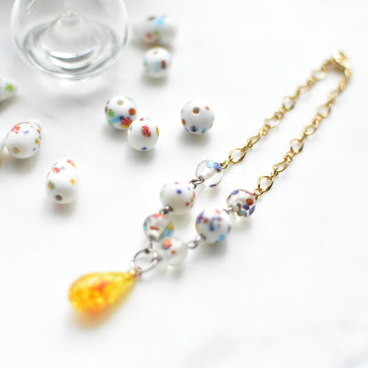 2個セット 8ミリ トンボ玉 ホワイト 日本製