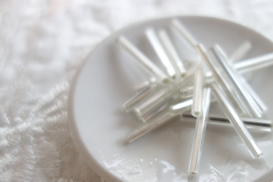 竹ビーズ ムラーノガラス シルバー 1950年代 10本