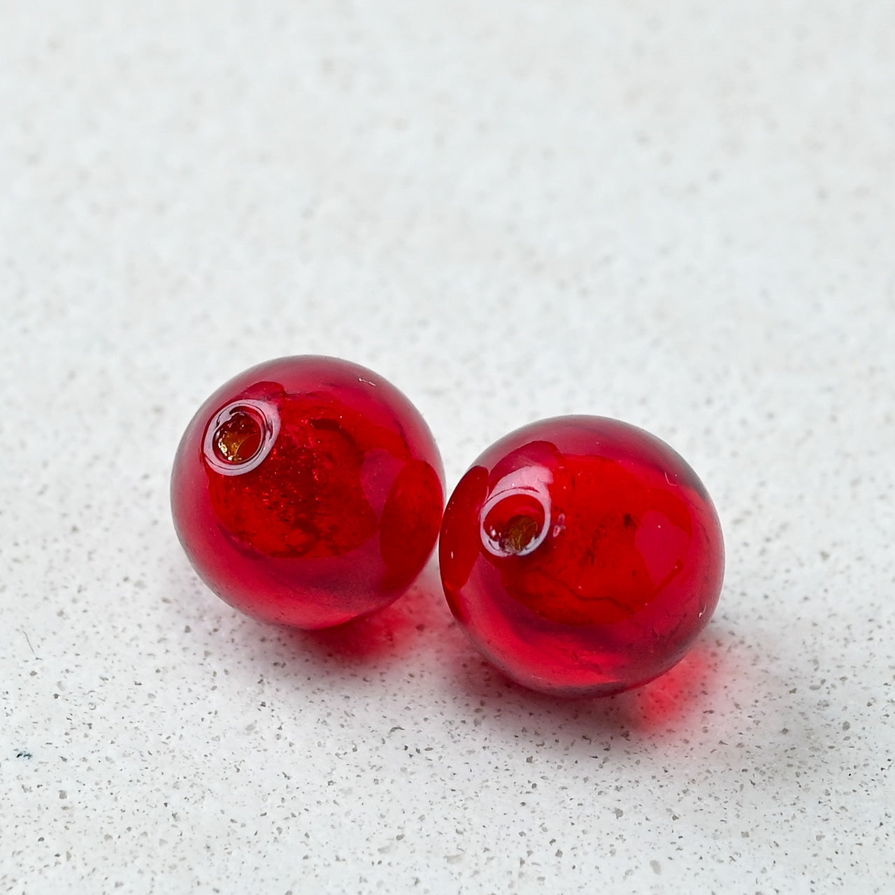 ベネチアンガラスビーズ 10㎜ ルビーノ