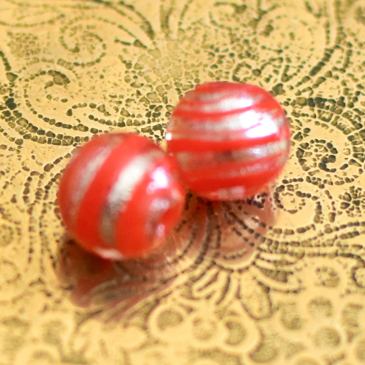 10ミリ ベネチアンガラスビーズ フィグリーナ オレンジ