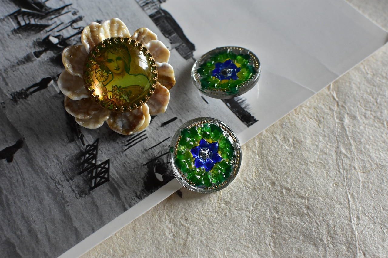 ハンドペイントボタン 32ミリ チェコボタン