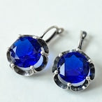 【アンティーク風】フレンチフックピアス|推し色ブルー×レトロモダンな大人アクセ