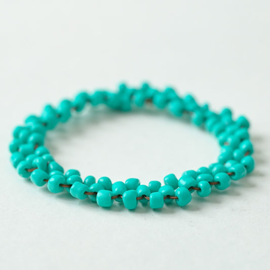 中央アジアの町で出会った、ターコイズビーズのブレスレット ブレスレット 青