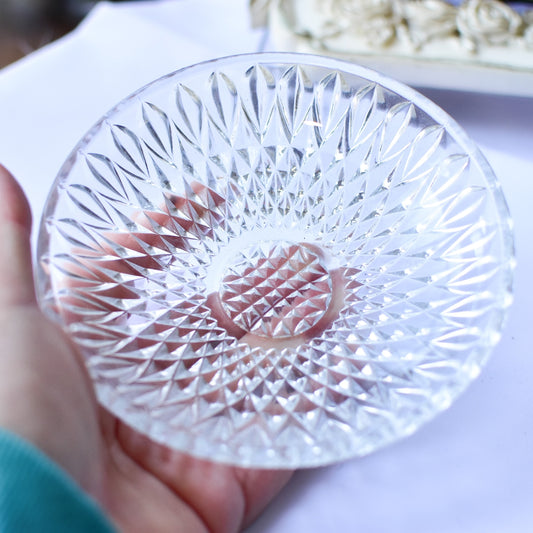 お皿 昭和レトロ クリア 12.5センチ 高さ21ミリ