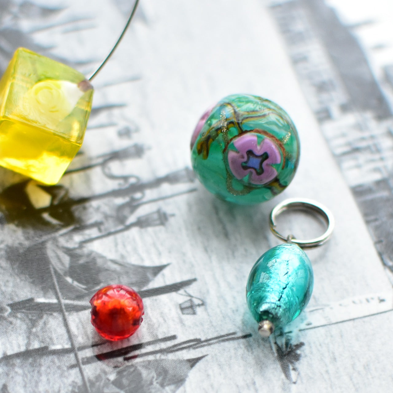 15ミリ ベネチアンガラスビーズ マリーノ チャーム