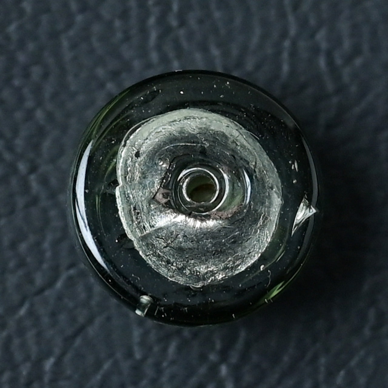 ベネチアンガラスの貼り付けカボションパーツ グレー