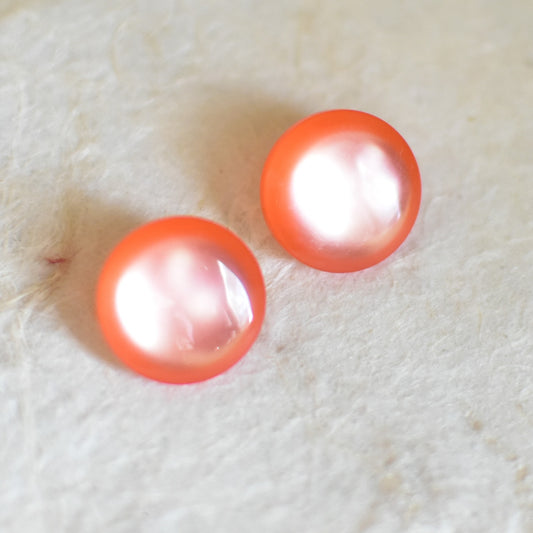 2個セット 15ミリ 日本製 プラスティックボタン オレンジ デッドストック