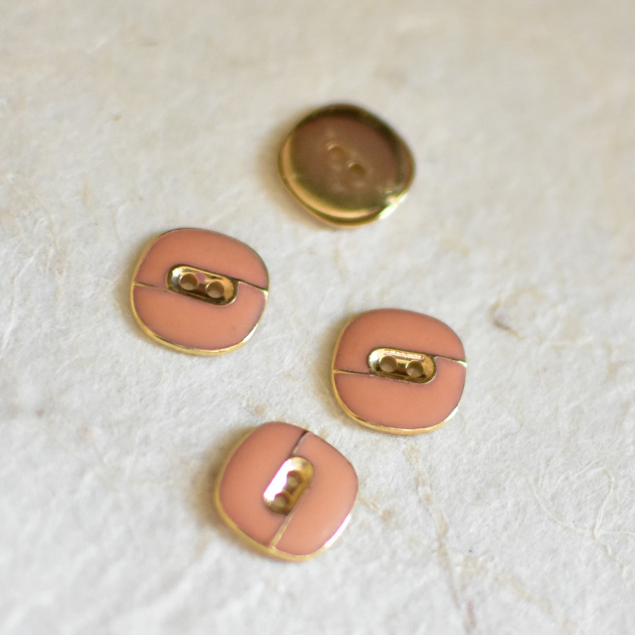 12ミリ 日本製 メタルビーズ ペールピンク デッドストック 4個セット