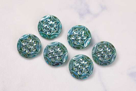 使いやすい大きさ!美しい色合い!100年前からやってきたアンティーク チェコガラスボタン