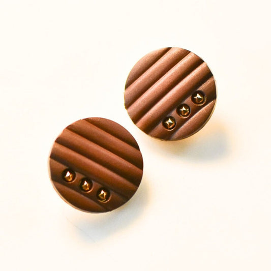 2つセット ヴィンテージボタン 日本製 ブラウン色