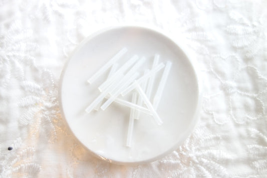 竹ビーズ ムラーノガラス ミルキー 1950年代 10本