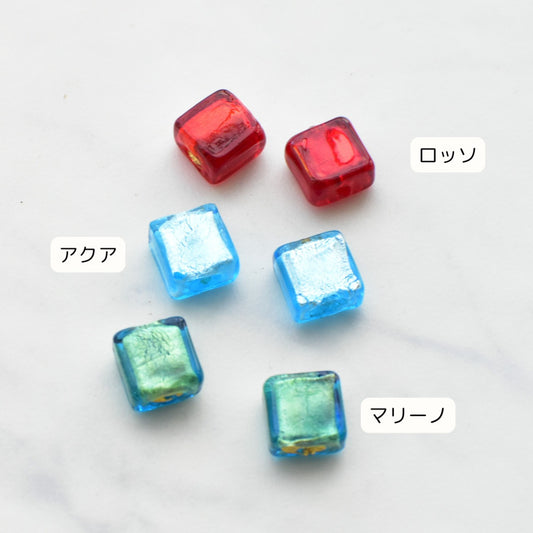 ベネチアンガラスビーズ スクエア 10ミリ