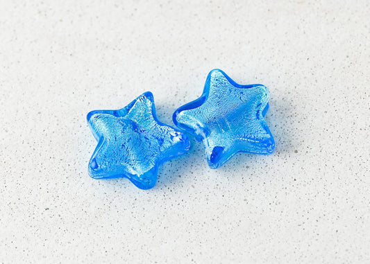 ベネチアンガラスビーズ　星形 15mm　2個セット