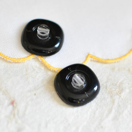 ２個セット 15ミリ　日本製　プラスティックボタン　ブラウン　デッドストック