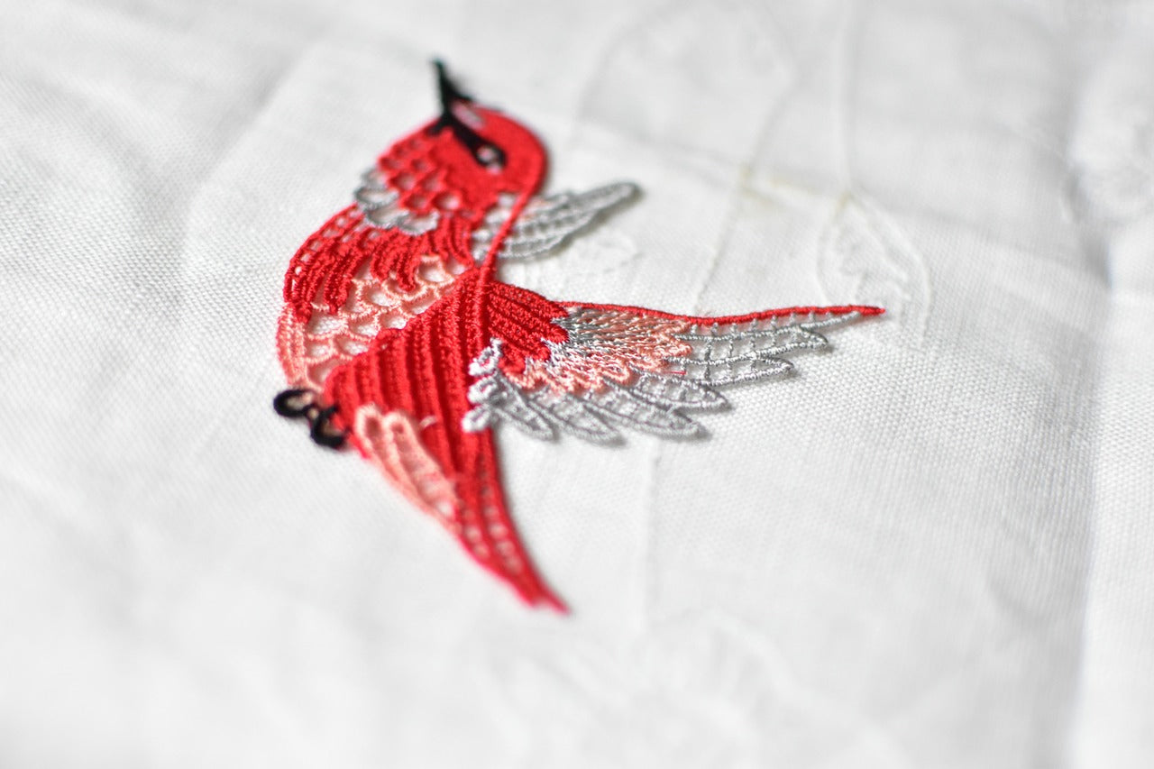 鳥の刺繍ワッペン
