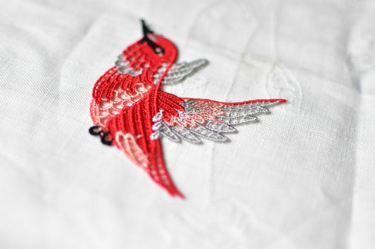 鳥の刺繍ワッペン
