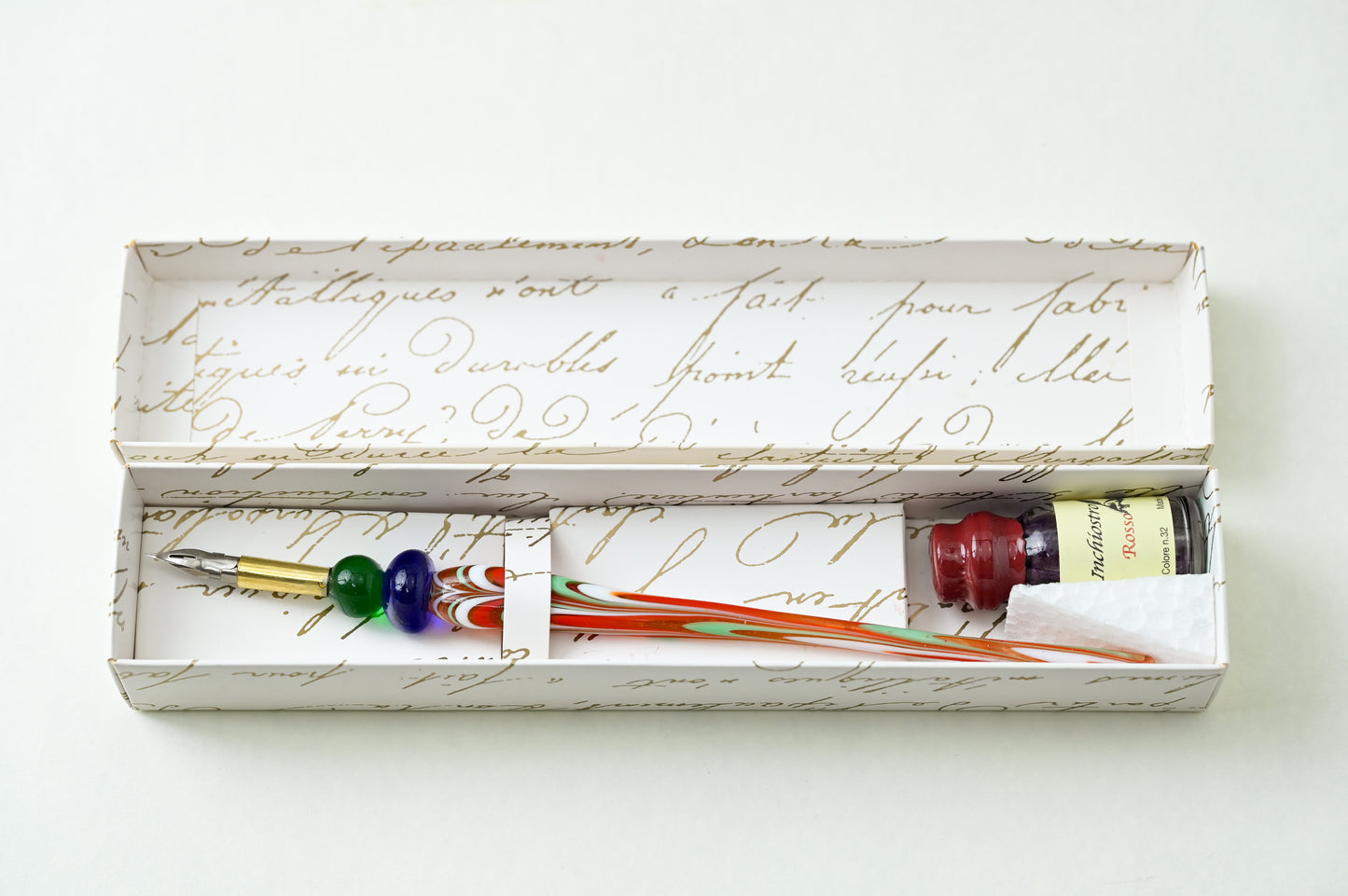 ベネチアンガラス ペン　クリスマスプレゼント　北イタリア工芸品