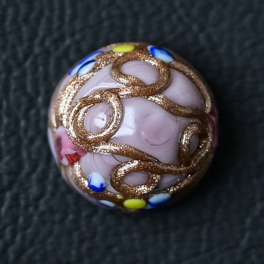 ベネチアンガラスの貼り付けカボションパーツ　