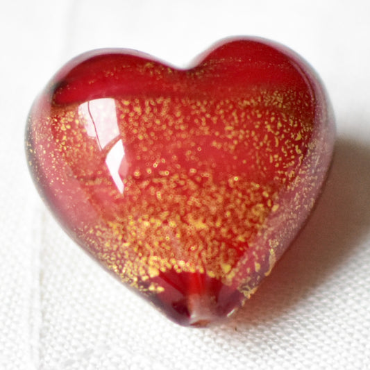 ベネチアンガラスビーズ　ハート型　30ミリ　カドーロ