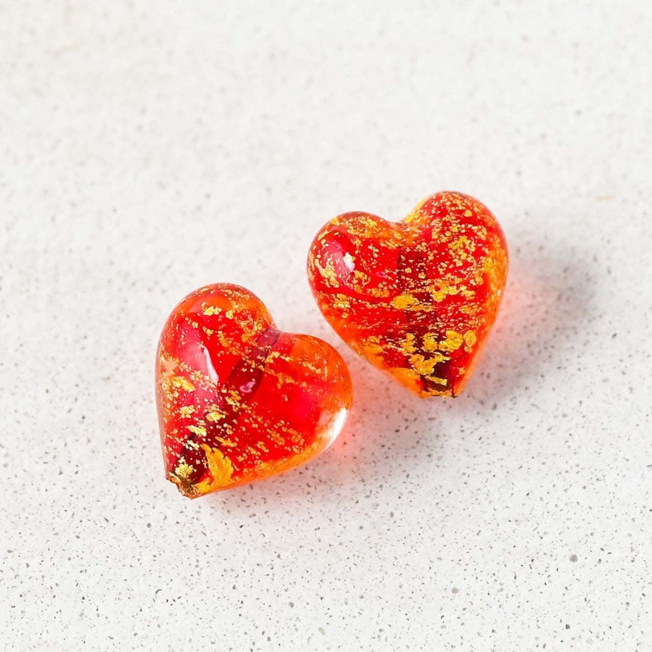 ベネチアンガラスビーズ　ハート形 12mm　　カドーロ　