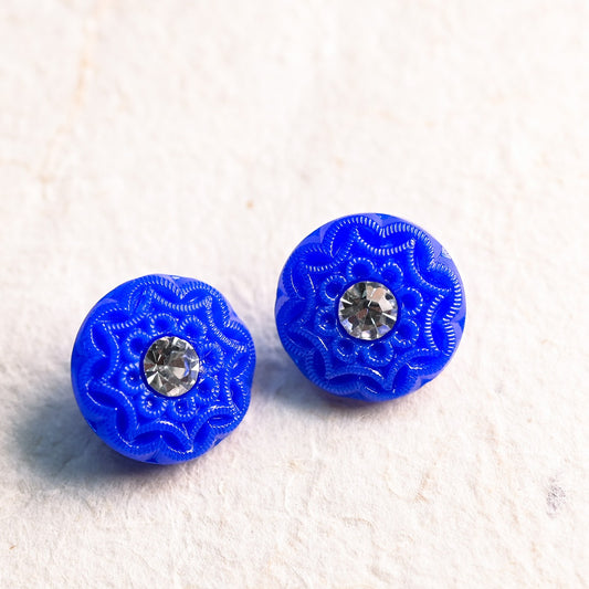 希少　1950年代　チェコクリスタルガラスボタン ヴィンテージボタン