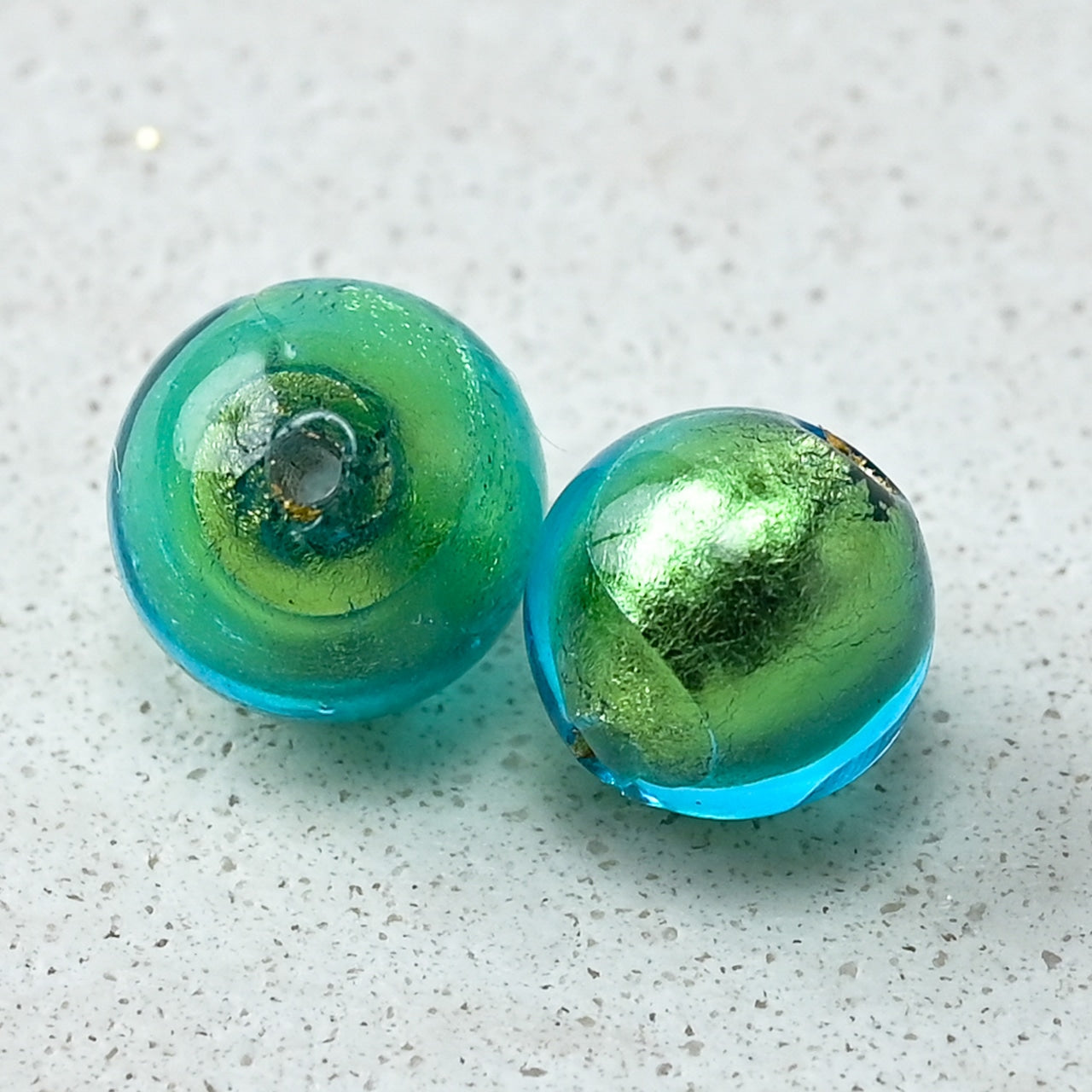 ベネチアンガラスビーズ　８㎜　マリーノ色