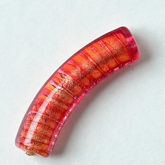 ベネチアンガラスのチューブ型ビーズ　ベネチアンガラス アクセサリー　3.5cm