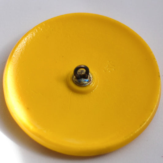 チェコボタン　デカール（転写）ボタン　大きめサイズ　42ミリ　イエロー