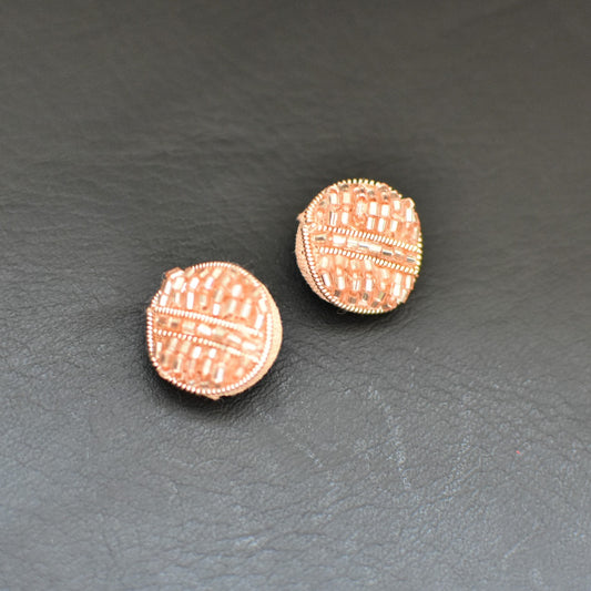 2つセット　ビーズボタン　インドボタン　ピンク　14ミリ