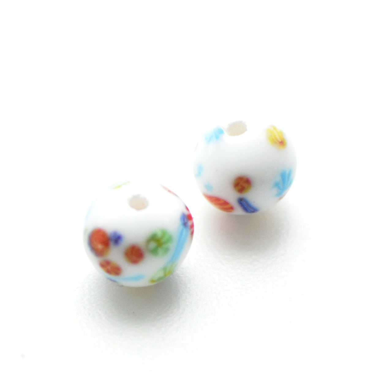 2個セット　8ミリ　トンボ玉 　ホワイト 日本製