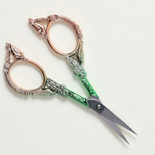 デザインシザー　おしゃれハサミ　花柄　オシャレハサミ アンティーク風ハサミ