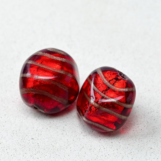 ベネチアンガラスビーズ　小石型　15ミリ