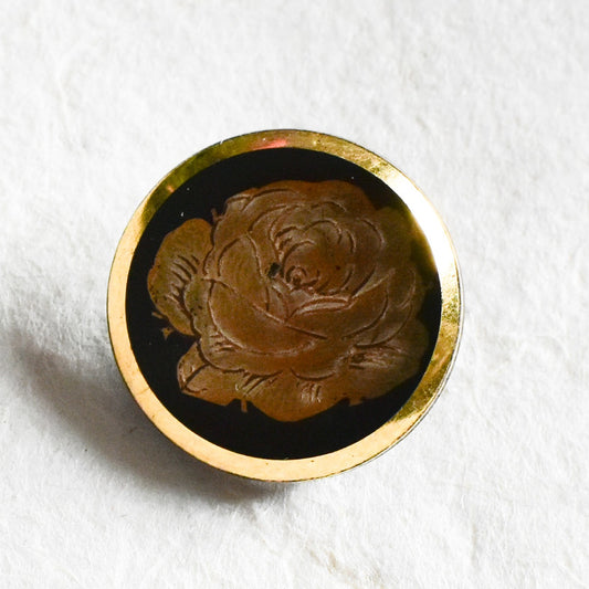 チェコガラスボタン レア 1950年製　ブラックガラス