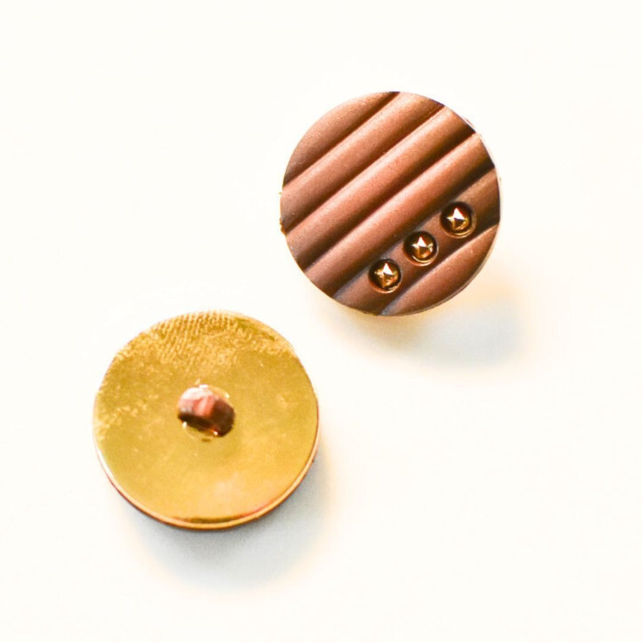 2つセット　ヴィンテージボタン　日本製　ブラウン色