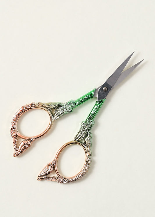 デザインシザー　おしゃれハサミ　花柄　オシャレハサミ アンティーク風ハサミ