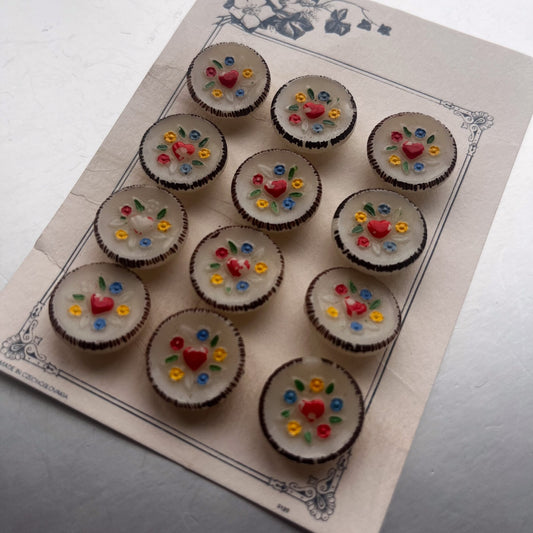 チェコアンティークボタン　1920年～30年代　台紙付き　コレクターズアイテム