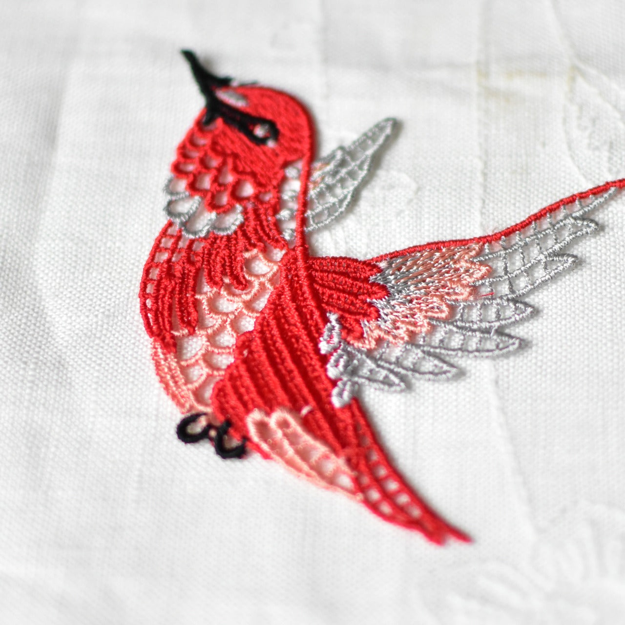 鳥の刺繍ワッペン