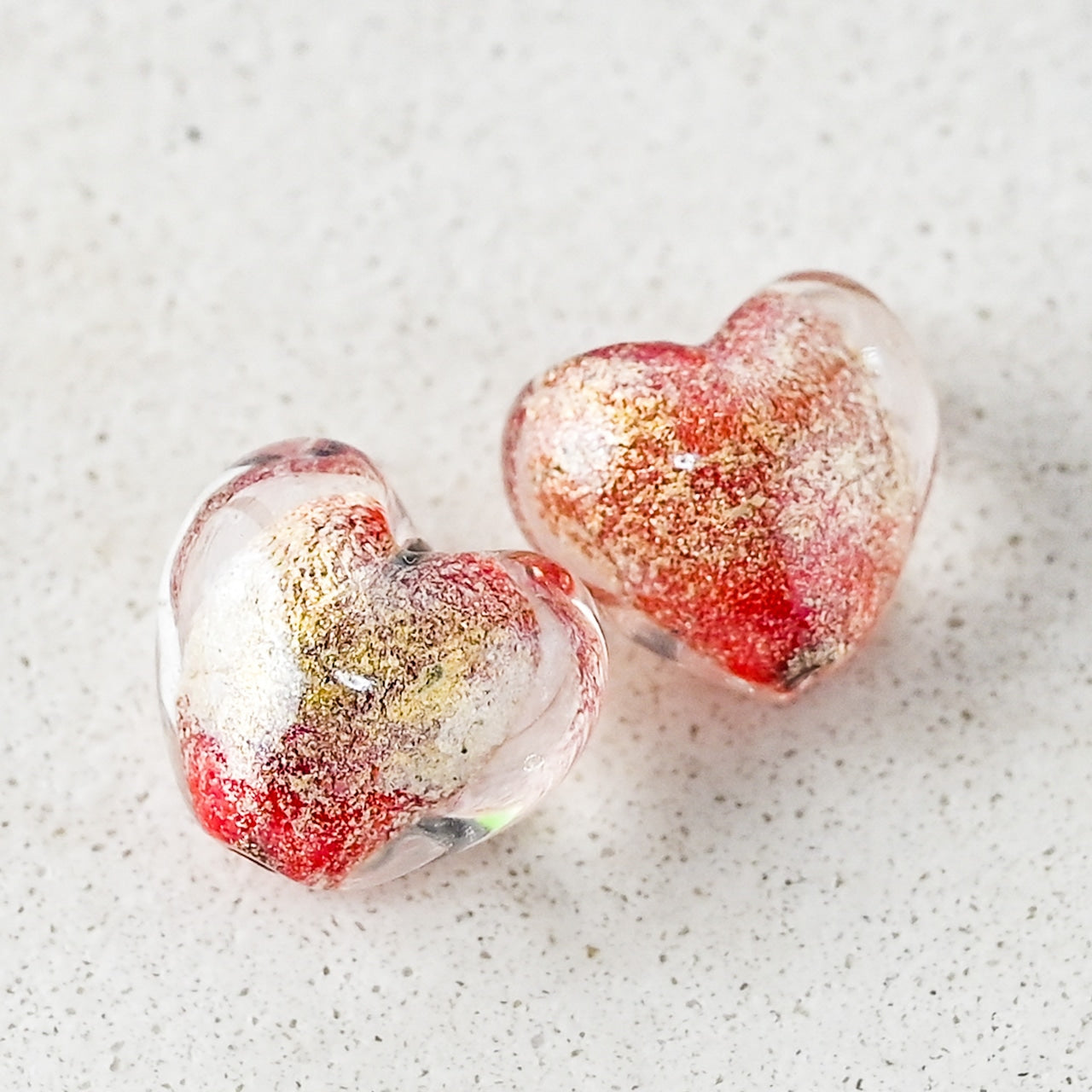 ベネチアンガラスビーズ　ハート形 12mm　新作　カドーロ　