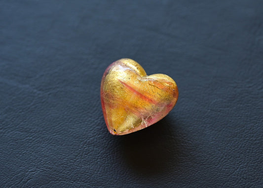 ベネチアンガラスビーズ　ハート型　30ミリ