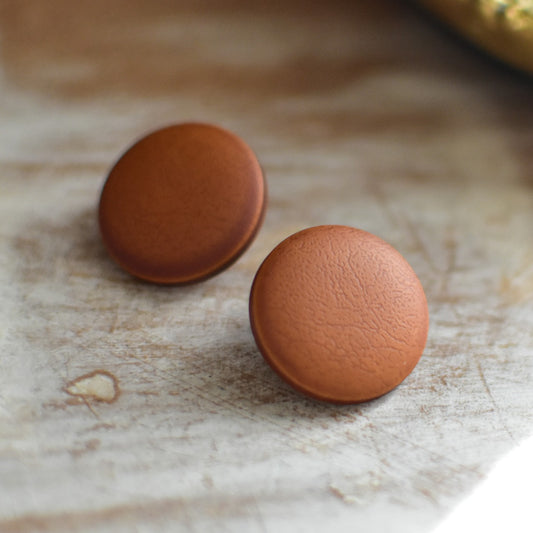 ブラウン色デザインボタン　2つセット　ヴィンテージボタン　日本製　