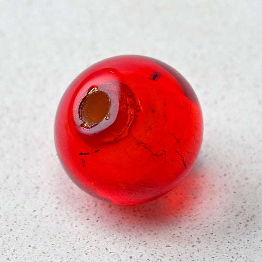 ベネチアンガラスビーズ　14㎜　オレンジ　穴大きめ