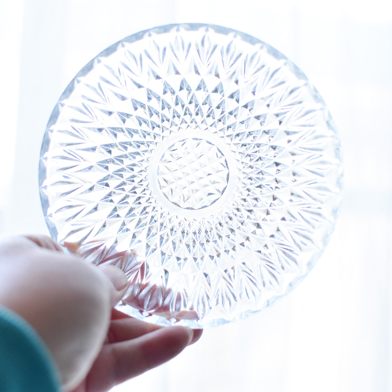 お皿　昭和レトロ　クリア　12.5センチ　高さ21ミリ