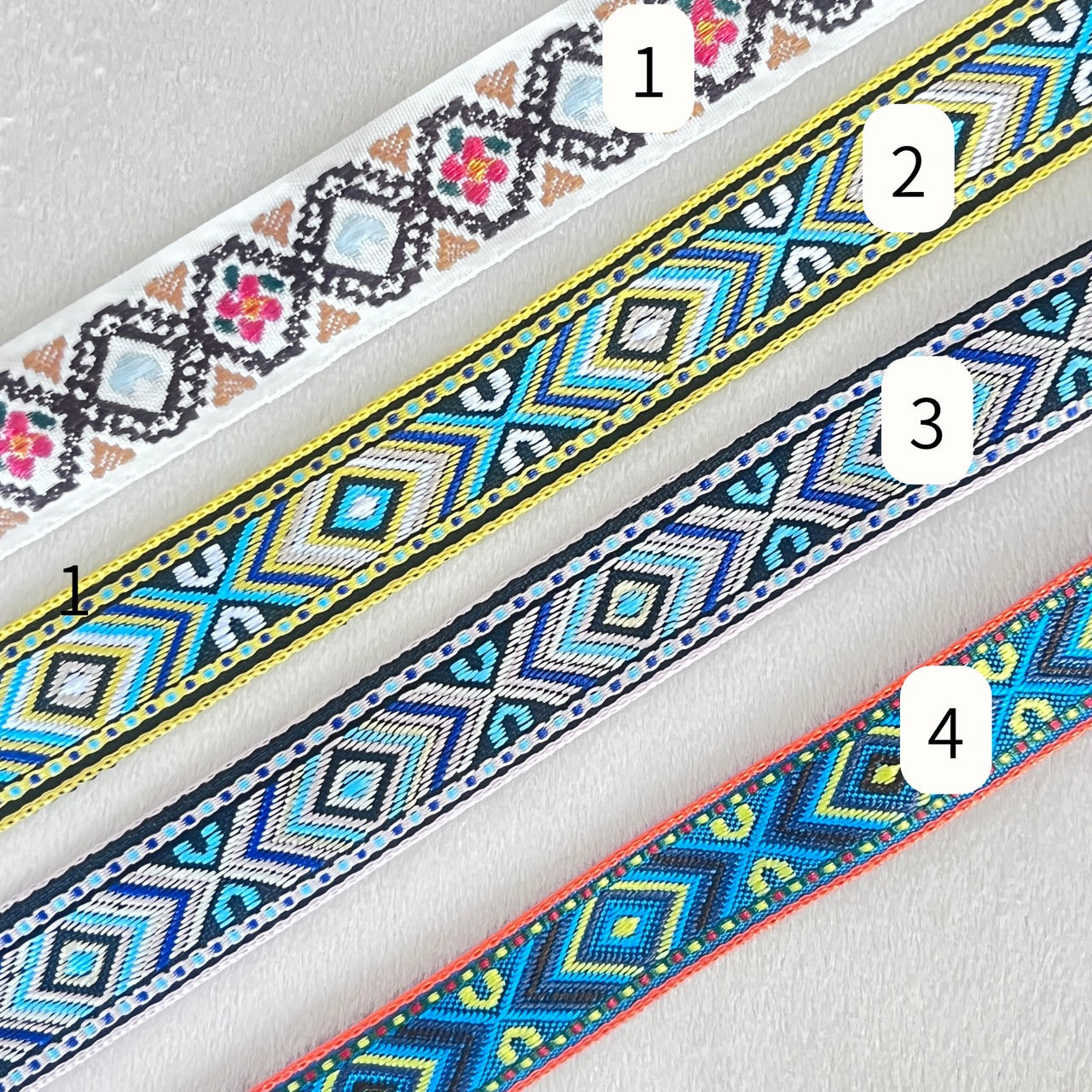 オリエンタルジャカードリボン（全4種・1m単位販売）