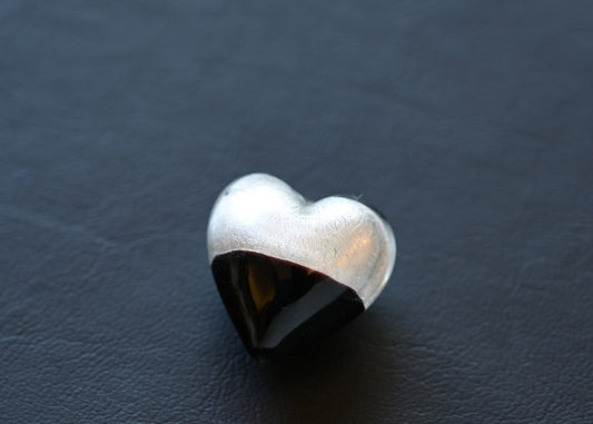 ベネチアンガラスビーズ　ハート型　30ミリ　バイカラー