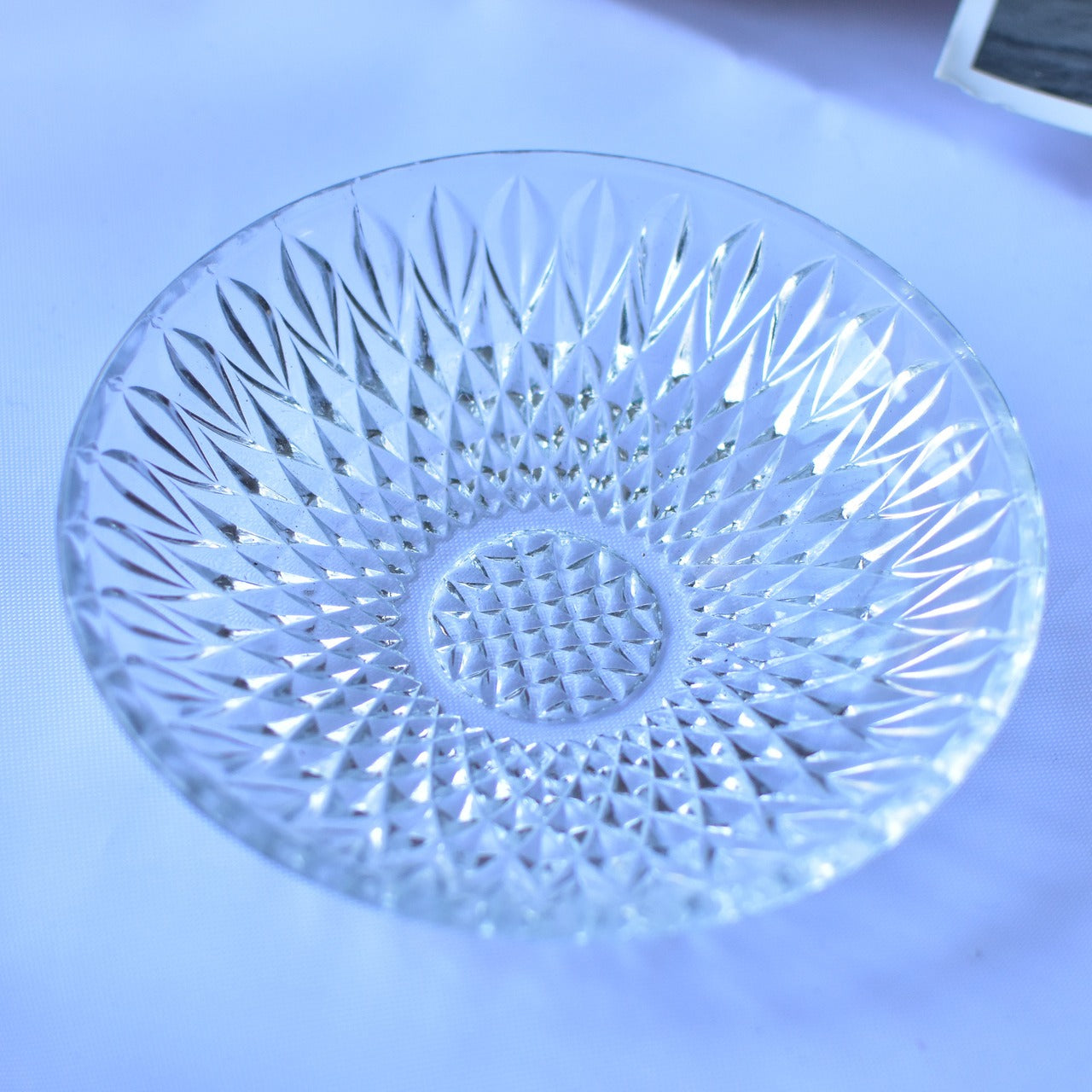 お皿　昭和レトロ　クリア　12.5センチ　高さ21ミリ