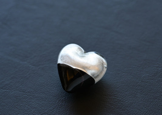 ベネチアンガラスビーズ　ハート型　30ミリ　バイカラー